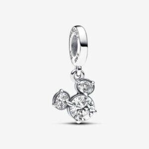 Pandora Mickey Mouse Sparkling Head Silhouette Dangle Charm